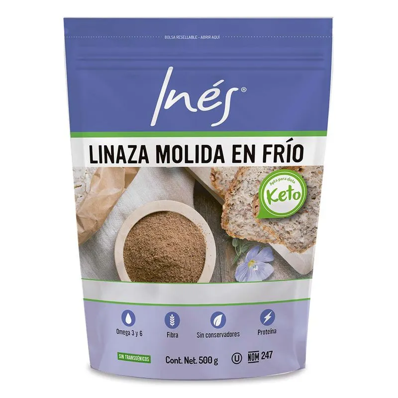 LINAZA MOLIDA EN FRIO 500G INES