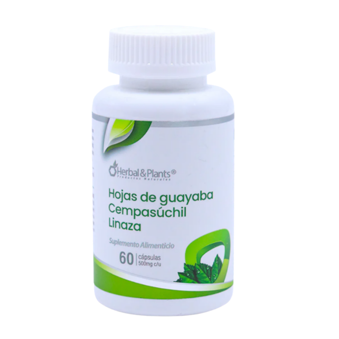 HOJAS GUAYABA CEMPASÚCHIL LINAZA 60CAP HERBAL& PLANTS