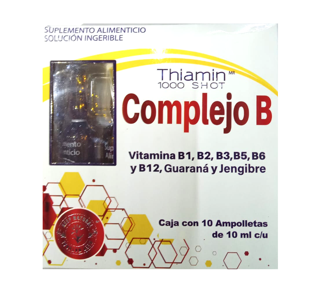 AMP THIAMIN SHOT COMPLEJO B 10AMP PURE NUTRITION