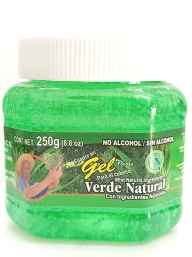 GEL FIJADOR PARA CABELLO 250GR VERDE NATURAL