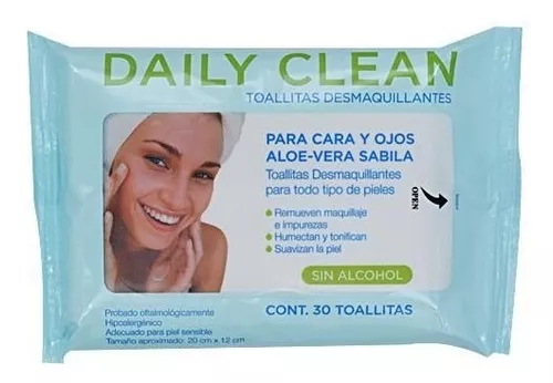 "BV" TOALLITAS DESMAQUILLANTES ALOE VERA 30PZAS DAILY CLEAN