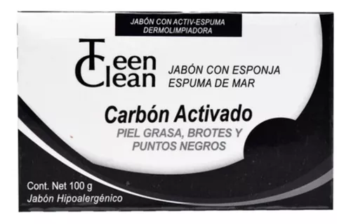 JAB ESPONJA CARBON ACTIVADO 100GR TEEN CLEAN