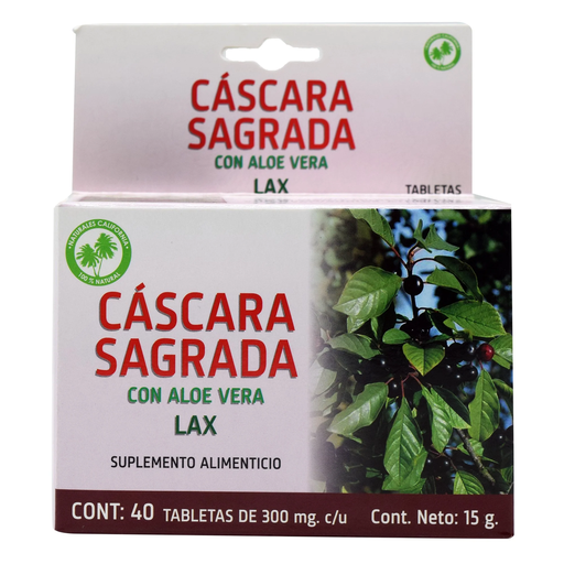 CASCARA SAGRADA ALOE  40TAB NATURALES CALIFORNIA